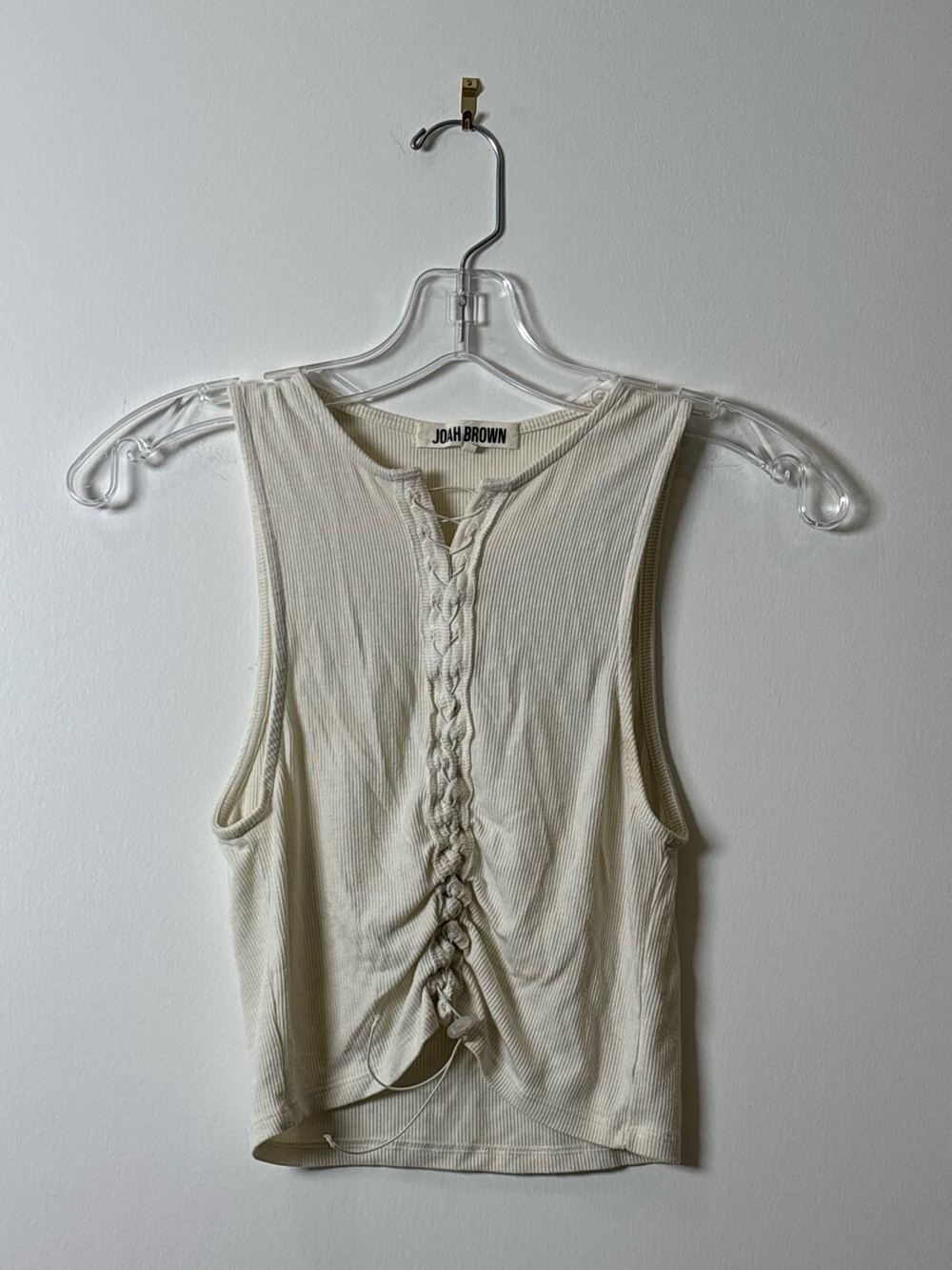 Joah Brown Lace Up Crop Tank